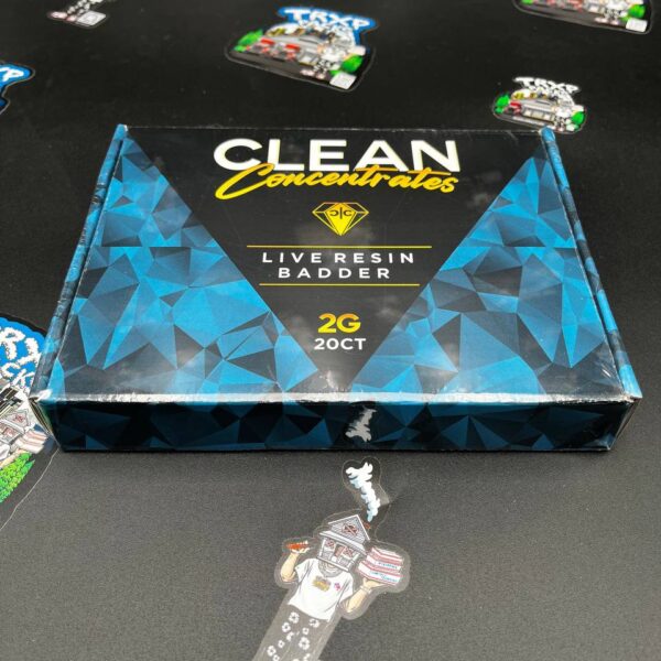 Clean concentrates live resin badder in 2g jars 40g per box