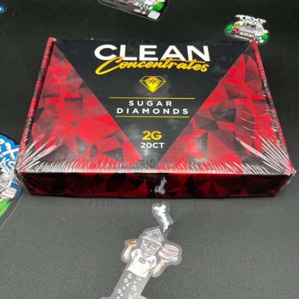 Clean concentrates sugar diamonds in 2g jars 40g per box