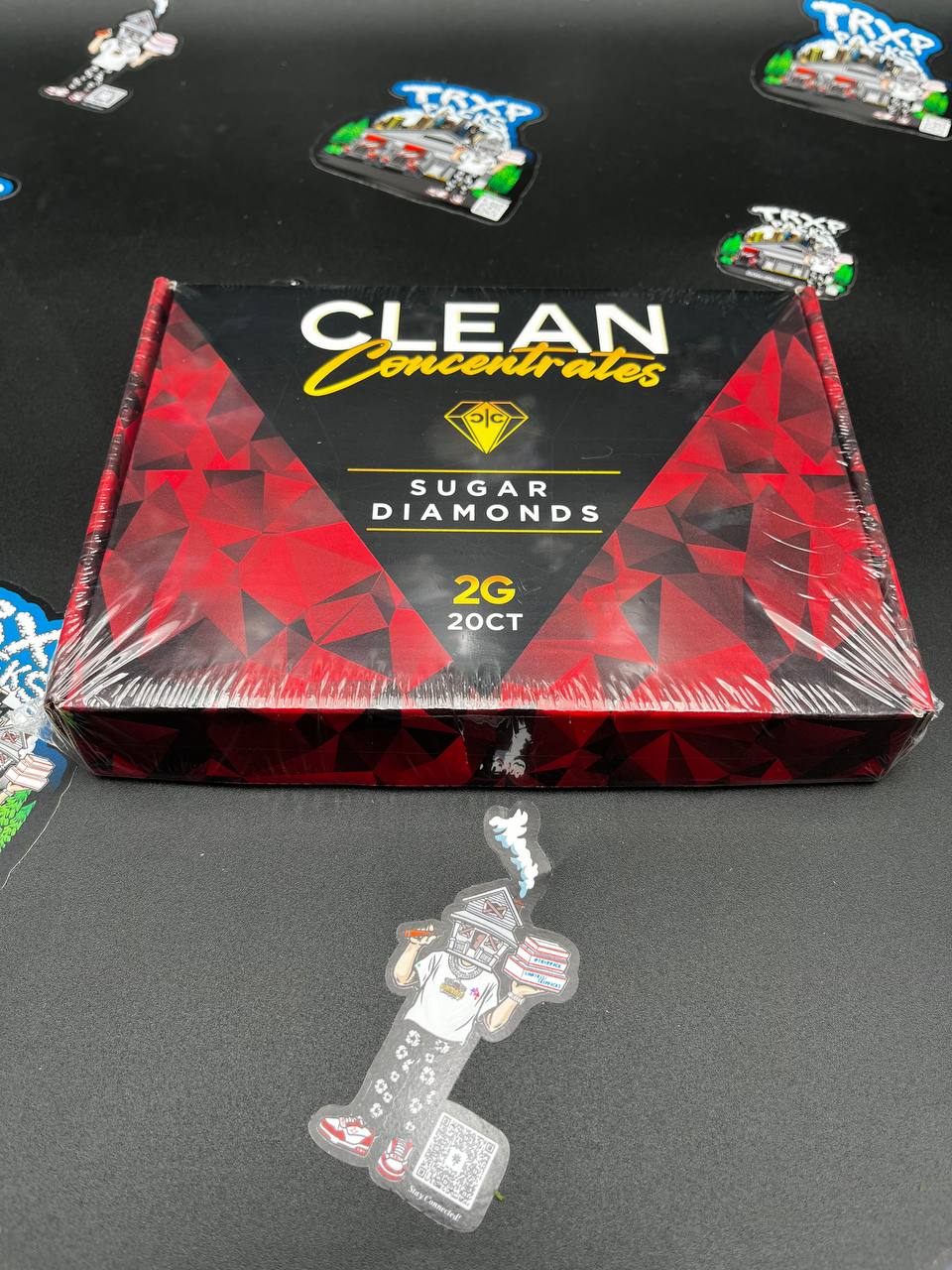 Clean concentrates sugar diamonds in 2g jars 40g per box